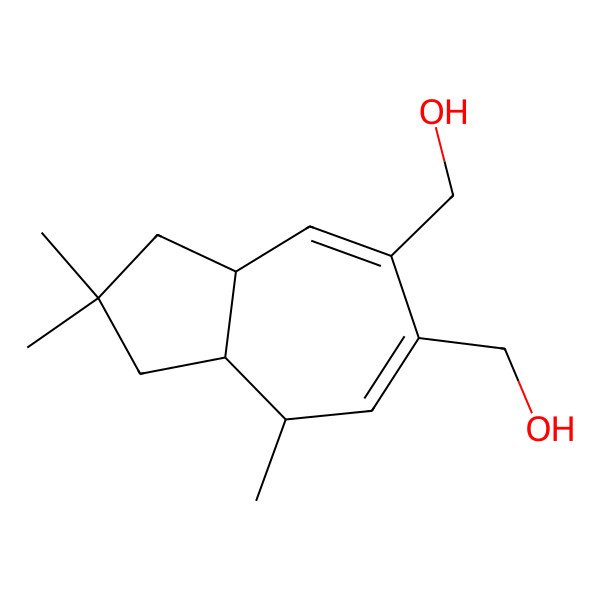 2D Structure of [(3aR,4S,8aR)-7-(hydroxymethyl)-2,2,4-trimethyl-3,3a,4,8a-tetrahydro-1H-azulen-6-yl]methanol