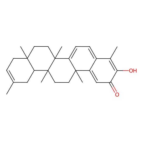 2D Structure of (6aS,6bS,8aS,12aR,14aR)-3-hydroxy-4,6a,6b,8a,11,14a-hexamethyl-8,9,12,12a,13,14-hexahydro-7H-picen-2-one 2D Structure of (6aS,6bS,8aS,12aR,14aR)-3-hydroxy-4,6a,6b,8a,11,14a-hexamethyl-8,9,12,12a,13,14-hexahydro-7H-picen-2-one