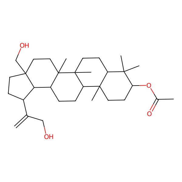 2D Structure of 3alpha-Acetoxy-28,30-dihydroxylupane-20(29)-ene