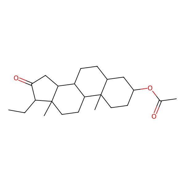 2D Structure of 3alpha-Acetoxy-5alpha-pregnan-16-one