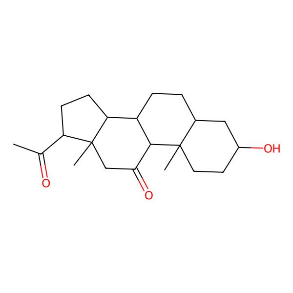 2D Structure of 3alpha-Hydroxy-5alpha-pregnane-11,20-dione