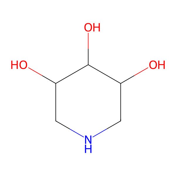 2D Structure of 3alpha,4beta,5beta-Piperidinetriol