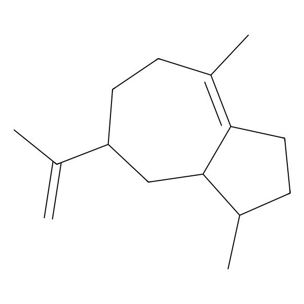 2D Structure of (3aR)-3,8-dimethyl-5-prop-1-en-2-yl-1,2,3,3a,4,5,6,7-octahydroazulene