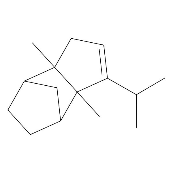 2D Structure of (3aS,4R,7S,7aR)-3-Isopropyl-3a,7a-dimethyl-3a,4,5,6,7,7a-hexahydro-1H-4,7-methanoindene