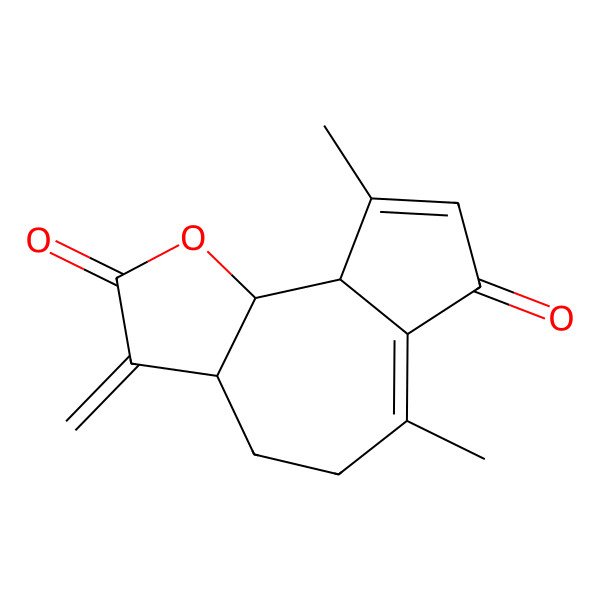 2D Structure of (3aS,9aR,9bS)-6,9-dimethyl-3-methylidene-4,5,9a,9b-tetrahydro-3aH-azuleno[4,5-b]furan-2,7-dione