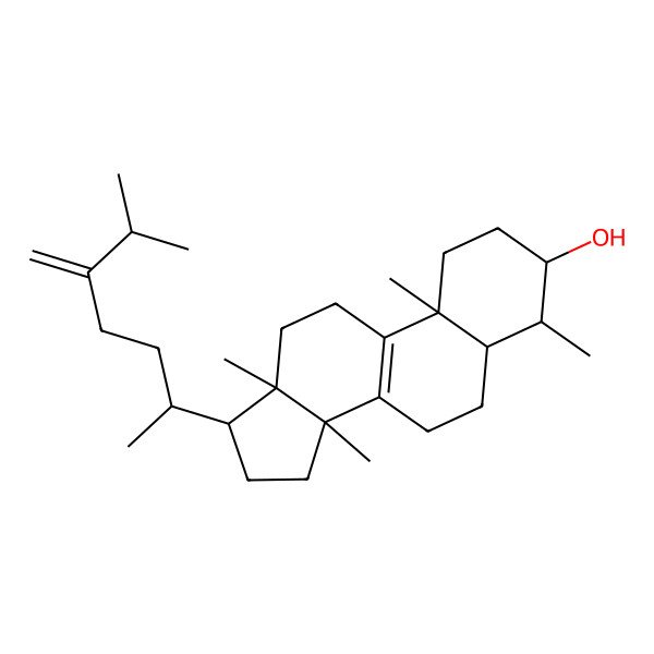 2D Structure of (3S,4S,5S,10S,13R,14R)-4,10,13,14-tetramethyl-17-[(2R)-6-methyl-5-methylideneheptan-2-yl]-1,2,3,4,5,6,7,11,12,15,16,17-dodecahydrocyclopenta[a]phenanthren-3-ol