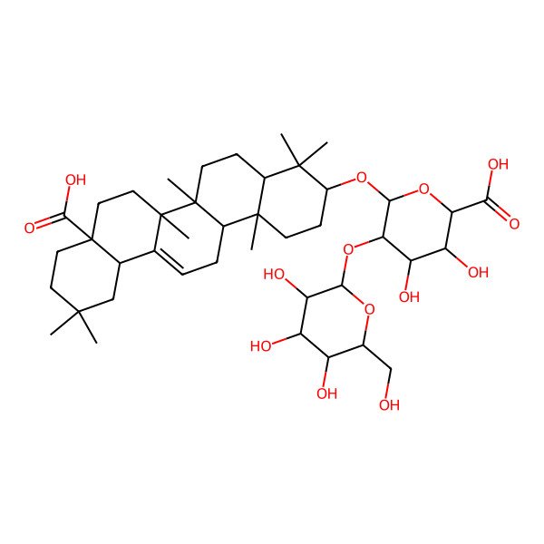 2D Structure of 3beta-(2-O-beta-D-Galactopyranosyl-beta-D-glucurono pyranosyloxy)olean-12-en-28-oic acid