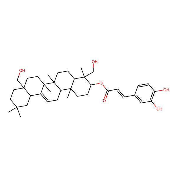 2D Structure of 3beta-(3,4-Dihydroxycinnamoyloxy)oleana-12-ene-23,28-diol