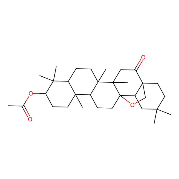 2D Structure of [(1S,4S,5R,8R,10S,13R,14R,17S,18R)-4,5,9,9,13,20,20-heptamethyl-2-oxo-24-oxahexacyclo[15.5.2.01,18.04,17.05,14.08,13]tetracosan-10-yl] acetate