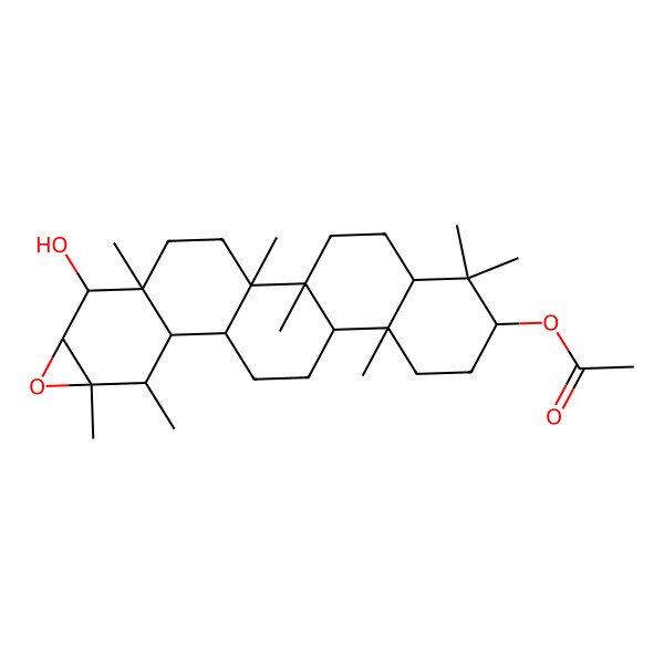 2D Structure of [(1R,2R,5R,7S,10R,11R,14R,15S,16S,17S,19R,20R,21R)-20-hydroxy-1,2,6,6,10,16,17,21-octamethyl-18-oxahexacyclo[12.9.0.02,11.05,10.015,21.017,19]tricosan-7-yl] acetate