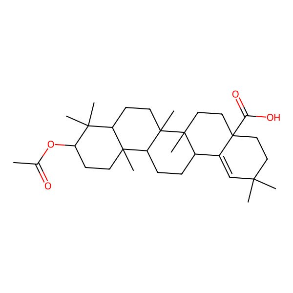2D Structure of 3beta-Acetoxyolean-18-en-28-oic acid