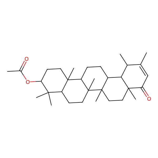 2D Structure of [(3S,4aR,6aR,6aR,6bR,8aR,12S,12aR,14aR,14bR)-4,4,6a,6b,8a,11,12,14b-octamethyl-9-oxo-1,2,3,4a,5,6,6a,7,8,12,12a,13,14,14a-tetradecahydropicen-3-yl] acetate