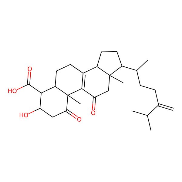 2D Structure of 3beta-Hydroxy-1,11-dioxo-ergosta-8,24(28)-diene-4alpha-carboxylic acid