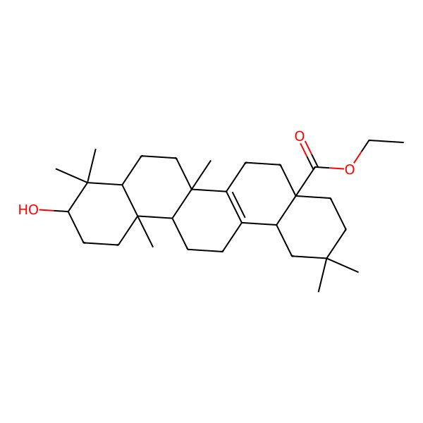 2D Structure of 3beta-Hydroxy-27-norolean-13-en-28-oic acid ethyl ester