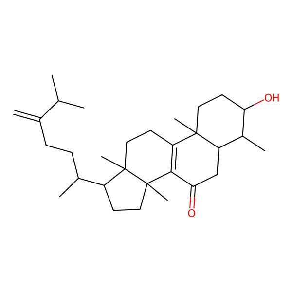 2D Structure of 3beta-Hydroxy-4alpha,14-dimethyl-5alpha-ergosta-8,24(28)-dien-7-one