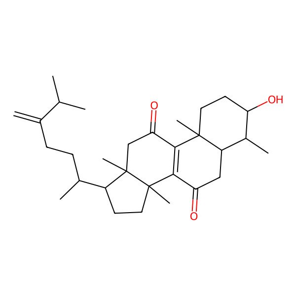 2D Structure of 3beta-Hydroxy-4alpha,14alpha-dimethyl-5alpha-ergosta-8,24(28)-dien-7,11-dione