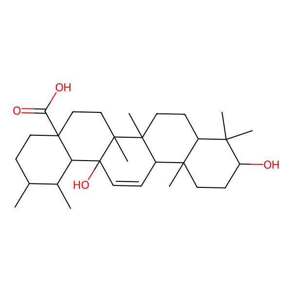 2D Structure of 3beta,13-Dihydroxyurs-11-en-28-oic acid