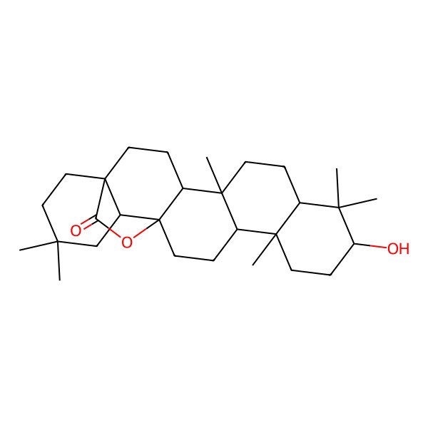 2D Structure of 3beta,13beta-Dihydroxy-27-noroleana-28-oic acid 28,13-lactone