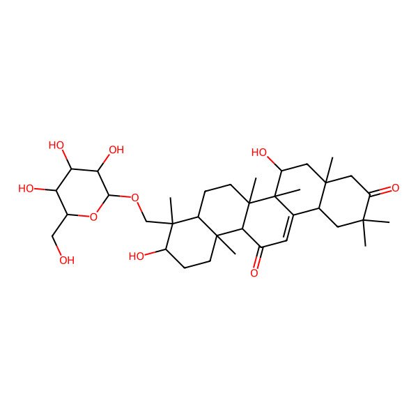 2D Structure of 3beta,15alpha-Dihydroxy-24-(beta-D-glucopyranosyloxy)oleana-12-ene-11,21-dione