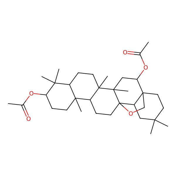 2D Structure of [(1S,2R,4S,5R,8R,10S,13R,14R,17S,18R)-2-acetyloxy-4,5,9,9,13,20,20-heptamethyl-24-oxahexacyclo[15.5.2.01,18.04,17.05,14.08,13]tetracosan-10-yl] acetate