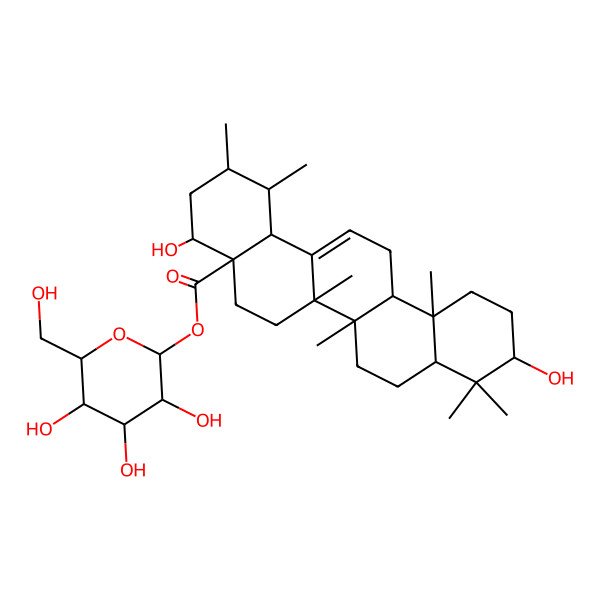 2D Structure of 3beta,22alpha-dihydroxyurs-12-en-28-oic acid 28-O-beta-D-glucopyranoside
