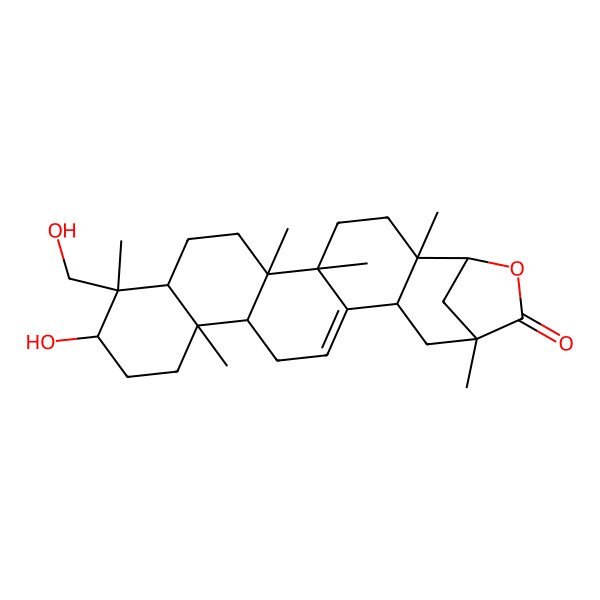 2D Structure of 3beta,22beta,24-Trihydroxyoleana-12-ene-30-oic acid gamma-lactone