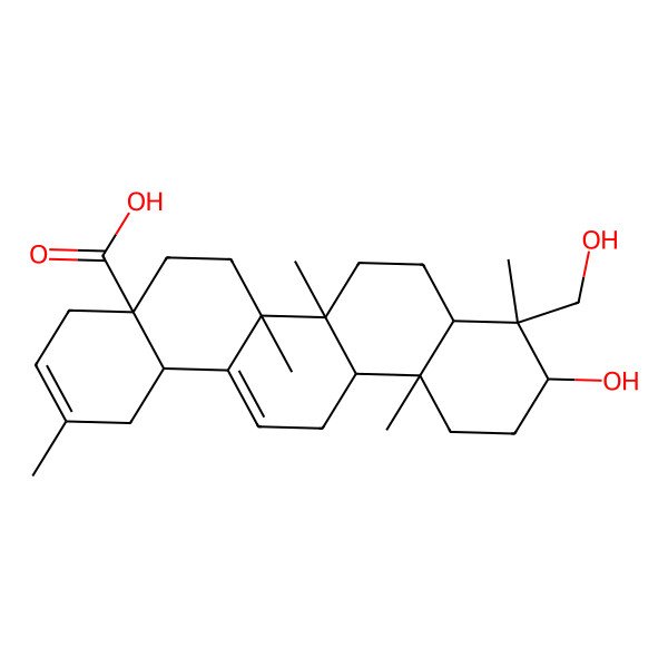 2D Structure of 3beta,23-Dihydroxy-30-nor-olean-12,20-dien-28-oic acid