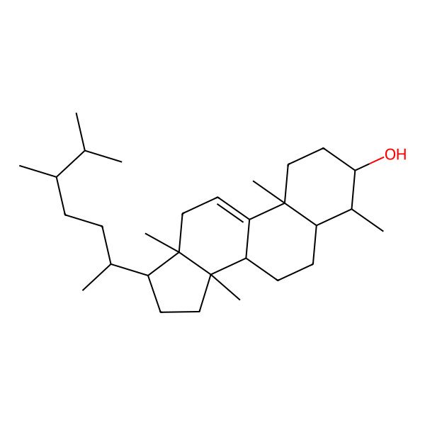 2D Structure of (3beta,4alpha,5alpha,14alpha,24xi)-4,14,24-Trimethylcholest-9(11)-en-3-ol