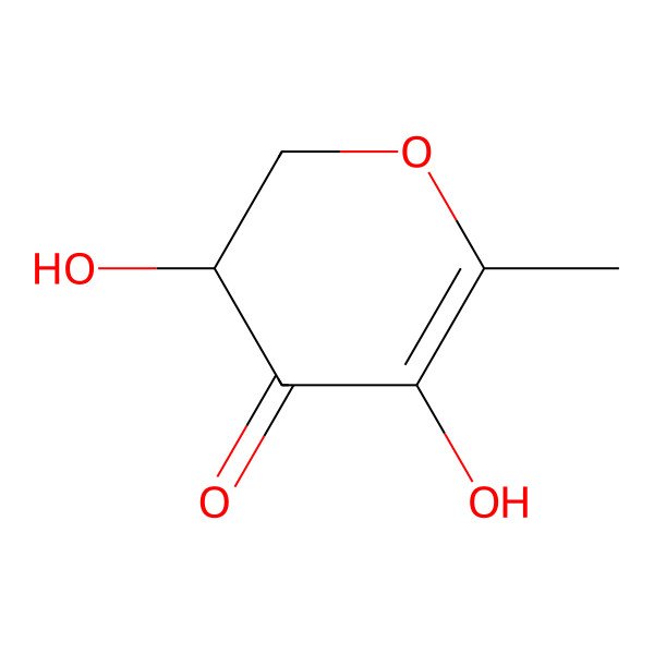 2D Structure of (3R)-3,5-dihydroxy-6-methyl-2,3-dihydropyran-4-one