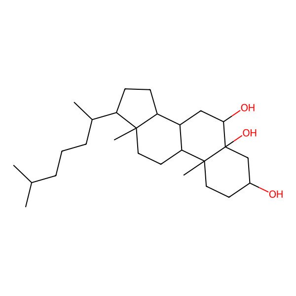 2D Structure of 3beta,5alpha,6beta-Trihydroxycholestane