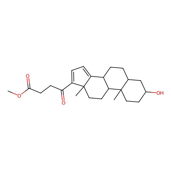2D Structure of (3beta,5beta)-3-Hydroxy-20-oxo-21-norcholane-14,16-diene-24-oic acid methyl ester