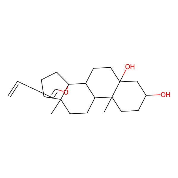 2D Structure of (3beta,5beta,14beta)-14,21-Epoxy-24-norcholane-20,22-diene-3,5-diol