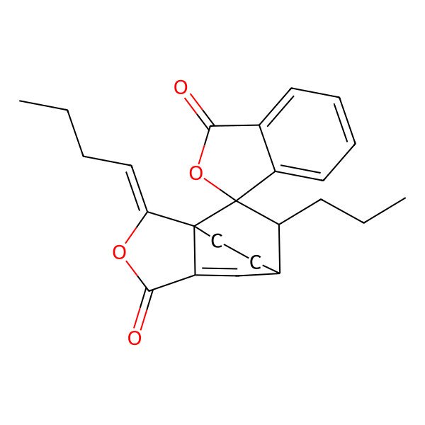 2D Structure of (1'S,2'Z,3S,7'R,8'R)-2'-butylidene-8'-propylspiro[2-benzofuran-3,9'-3-oxatricyclo[5.2.2.01,5]undec-5-ene]-1,4'-dione
