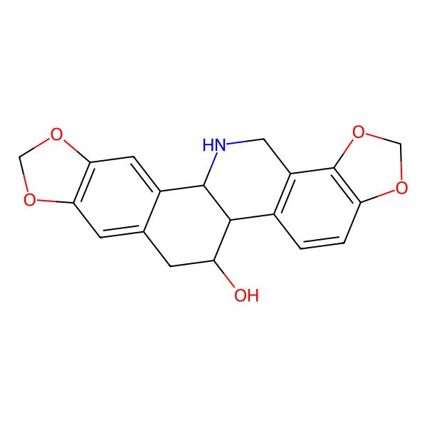 2D Structure of (1R,12R,13S)-5,7,18,20-tetraoxa-24-azahexacyclo[11.11.0.02,10.04,8.014,22.017,21]tetracosa-2,4(8),9,14(22),15,17(21)-hexaen-12-ol
