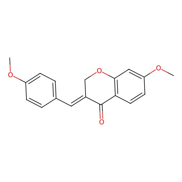 2D Structure of (e)-7-Methoxy-3-(4'-methoxybenzylidene) chroman-4-one 2D Structure of (e)-7-Methoxy-3-(4'-methoxybenzylidene) chroman-4-one