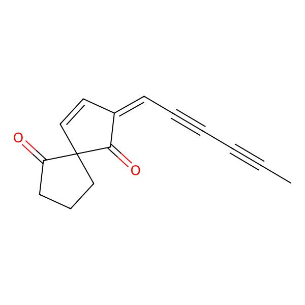 2D Structure of (3E)-3-hexa-2,4-diynylidenespiro[4.4]non-1-ene-4,9-dione