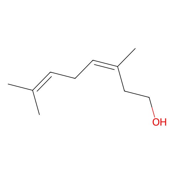 2D Structure of (3E)-3,7-dimethylocta-3,6-dien-1-ol