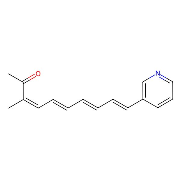 2D Structure of (3E,5E,7E,9E)-3-methyl-10-pyridin-3-yldeca-3,5,7,9-tetraen-2-one