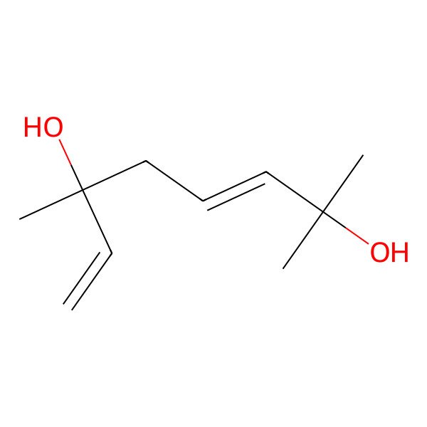 2D Structure of (3E,6S)-2,6-Dimethylocta-3,7-diene-2,6-diol