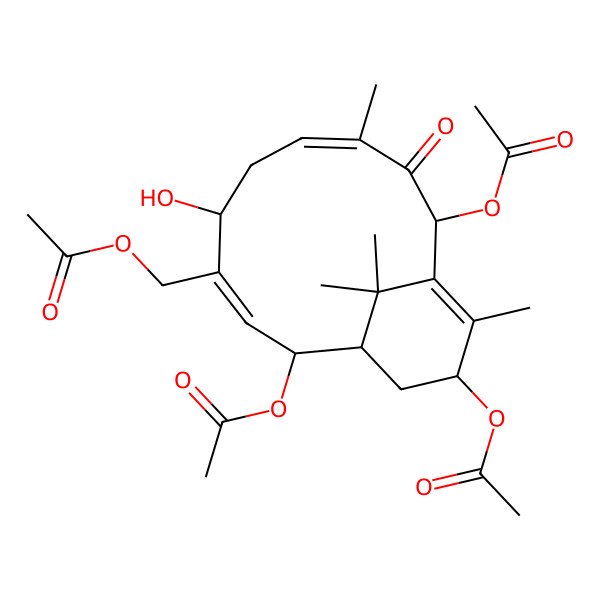 2D Structure of (3E,7E)-2alpha,10beta,13alpha,20-Tetraacetoxy-5alpha-hydroxy-3,8-secotaxa-3,7,11-triene-9-one