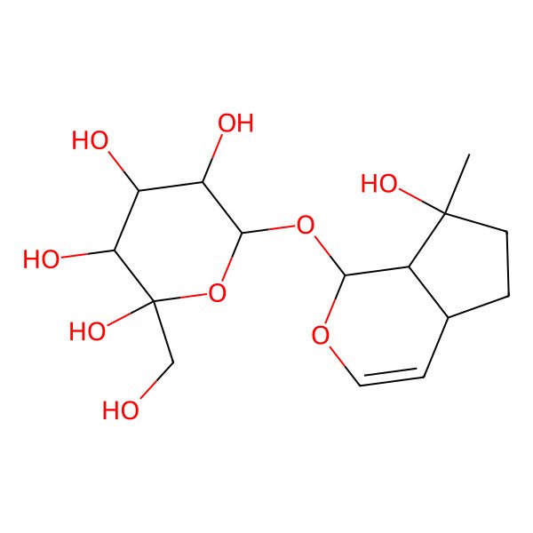2D Structure of (2S,3S,4R,5R,6S)-6-[[(4aS,7S,7aR)-7-hydroxy-7-methyl-4a,5,6,7a-tetrahydro-1H-cyclopenta[c]pyran-1-yl]oxy]-2-(hydroxymethyl)oxane-2,3,4,5-tetrol