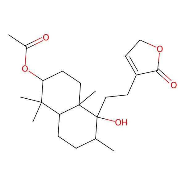 2D Structure of [(2S,4aS,5R,6R,8aS)-5-hydroxy-1,1,4a,6-tetramethyl-5-[2-(5-oxo-2H-furan-4-yl)ethyl]-3,4,6,7,8,8a-hexahydro-2H-naphthalen-2-yl] acetate