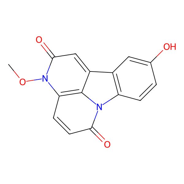 2D Structure of 3H-Indolo(3,2,1-de)(1,5)naphthyridine-2,6-dione, 10-hydroxy-3-methoxy-