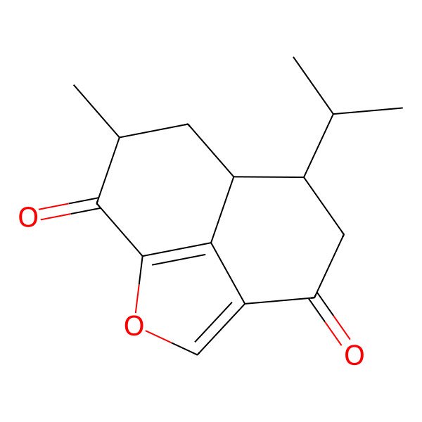 2D Structure of 3H-Naphtho(1,8-bc)furan-3,8(4H)-dione, 5,5a,6,7-tetrahydro-7-methyl-5-(1-methylethyl)-, (5R,5aR,7S)- 2D Structure of 3H-Naphtho(1,8-bc)furan-3,8(4H)-dione, 5,5a,6,7-tetrahydro-7-methyl-5-(1-methylethyl)-, (5R,5aR,7S)-