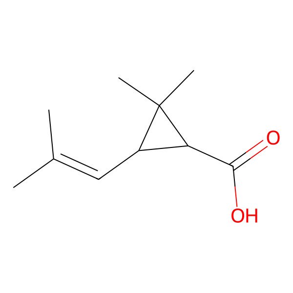 2D Structure of (3R)-2,2-dimethyl-3-(2-methylprop-1-enyl)cyclopropane-1-carboxylic acid 2D Structure of (3R)-2,2-dimethyl-3-(2-methylprop-1-enyl)cyclopropane-1-carboxylic acid