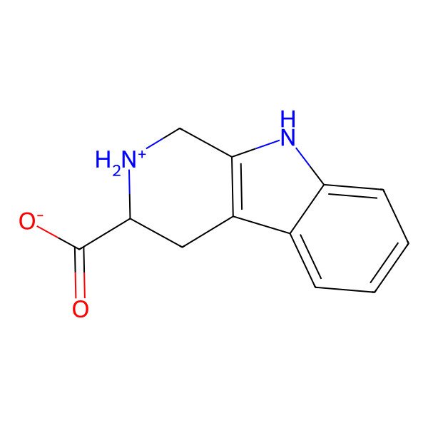 2D Structure of (3R)-2,3,4,9-tetrahydro-1H-pyrido[3,4-b]indol-2-ium-3-carboxylate