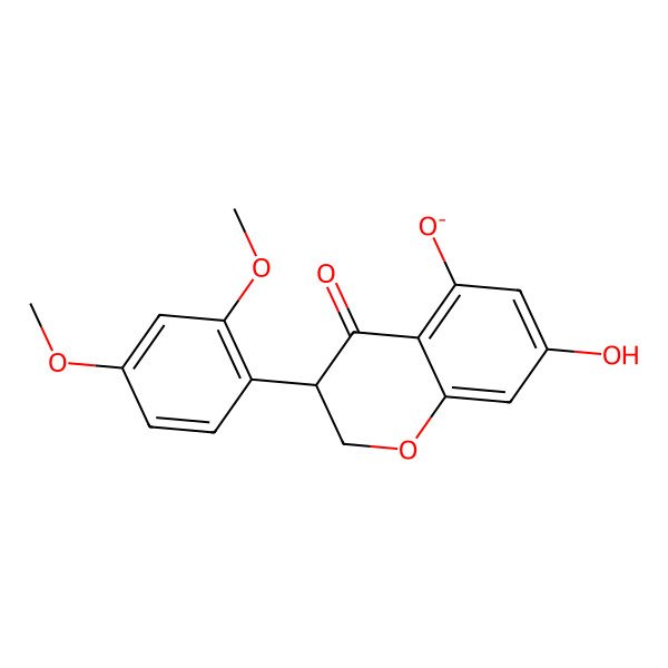 2D Structure of (3R)-3-(2,4-dimethoxyphenyl)-7-hydroxy-4-oxo-2,3-dihydrochromen-5-olate 2D Structure of (3R)-3-(2,4-dimethoxyphenyl)-7-hydroxy-4-oxo-2,3-dihydrochromen-5-olate