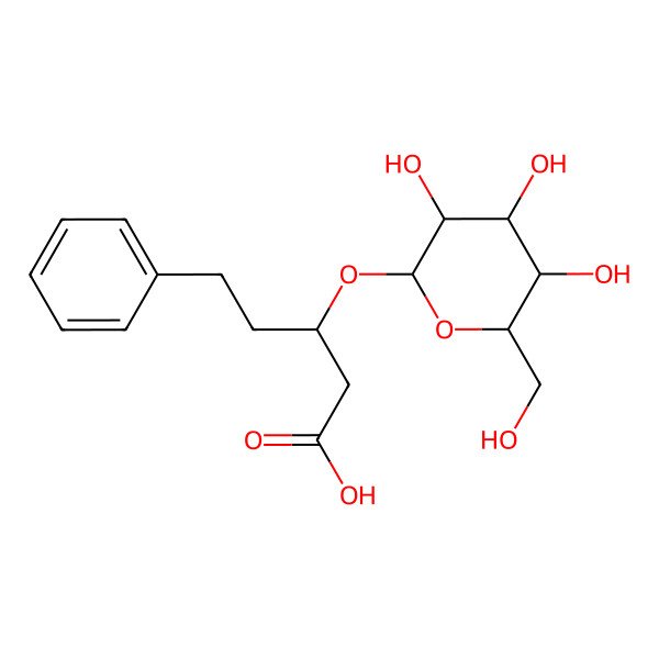 2D Structure of (3R)-3-(beta-D-Glucopyranosyloxy)-5-phenylpentanoic acid