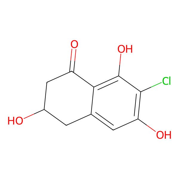 2D Structure of (3R)-3,6,8-Trihydroxy-7-chlorotetralin-1-one