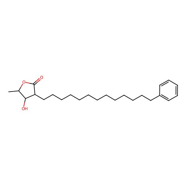 2D Structure of (3R)-3alpha-(13-Phenyltridecyl)-4alpha-hydroxy-5alpha-methyl-4,5-dihydrofuran-2(3H)-one 2D Structure of (3R)-3alpha-(13-Phenyltridecyl)-4alpha-hydroxy-5alpha-methyl-4,5-dihydrofuran-2(3H)-one